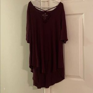 Burgundy Soft and Sexy American Eagle shirt
